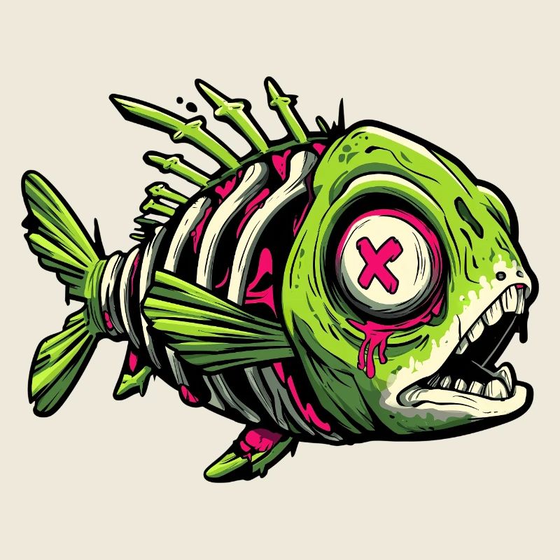 Zombie-Fisch-Graffiti