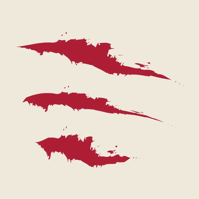 Drei rote Pinselstriche