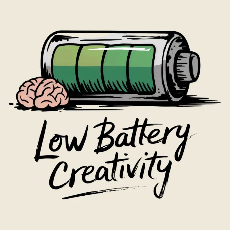 Creative humor – battery empty, ideas gone