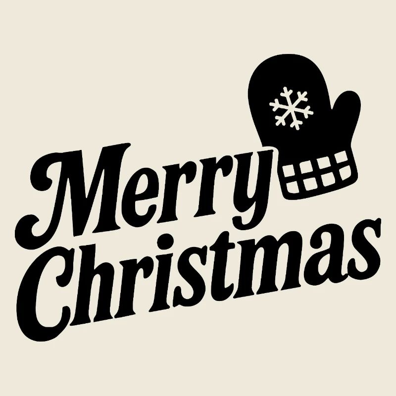 Merry Christmas with Snowflake Glove