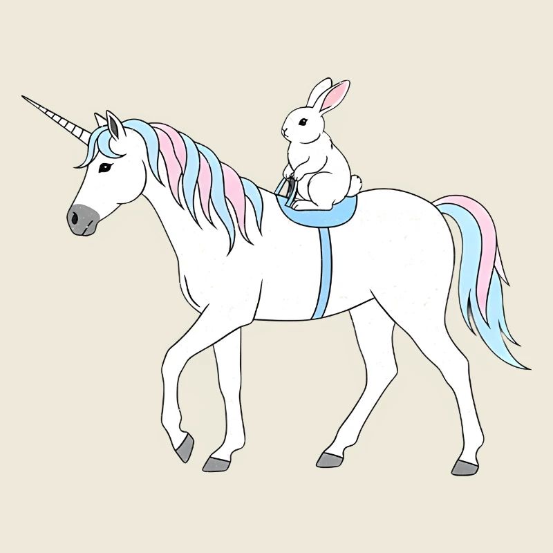 Pastell Einhorn mit Häschen