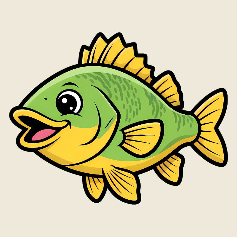 Perchaude perchaude Poisson de bande dessinée coloré
