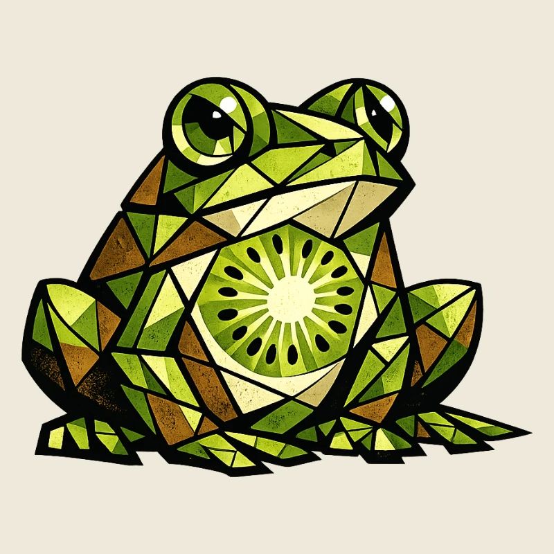 Kiwi-Frosch-Kubismus-Version