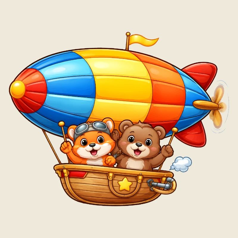 Zeppelin Animal Motif dirigeable de dessin animé