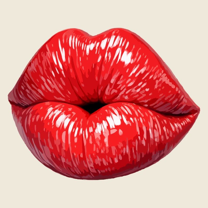Rouge brillant embrasse les lèvres