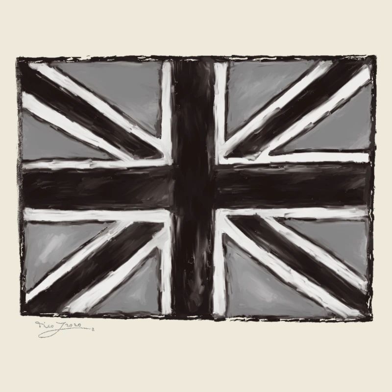 Art de l’Union Jack peint en gris
