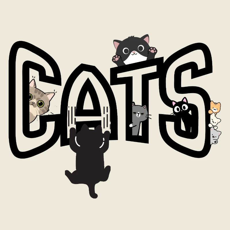 Cats peeking out from the edge
