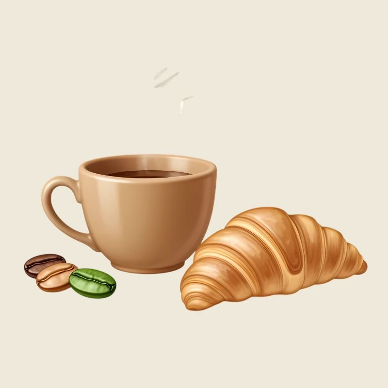 Kaffee Croissant Moment