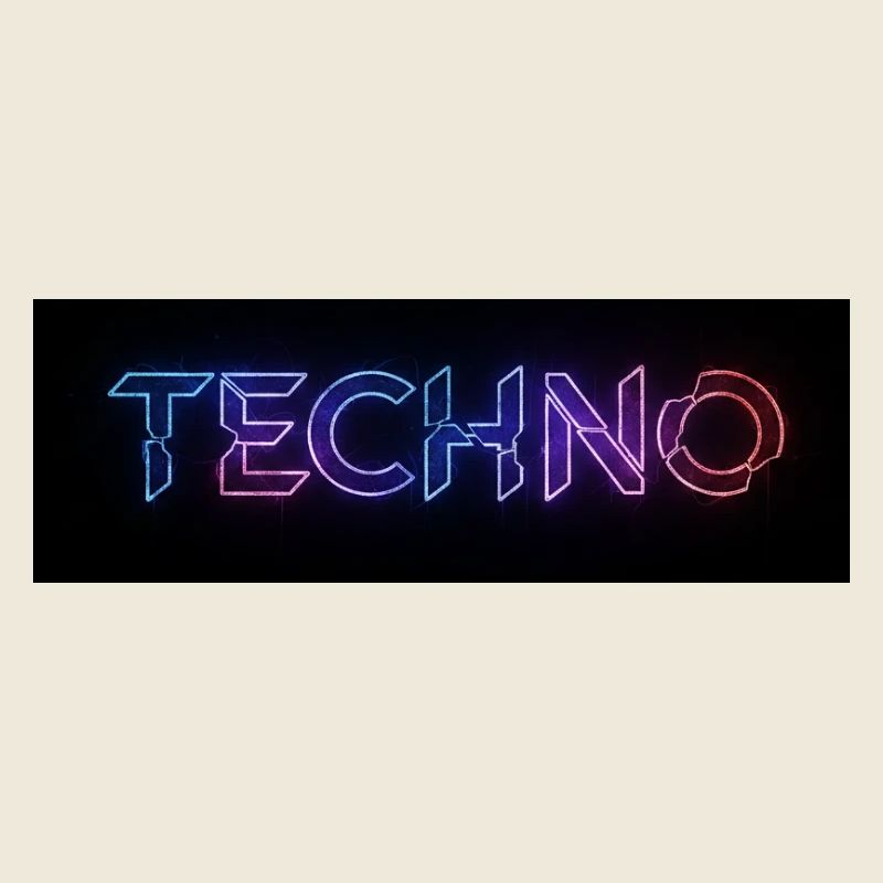 Techno Neon Glitch Text