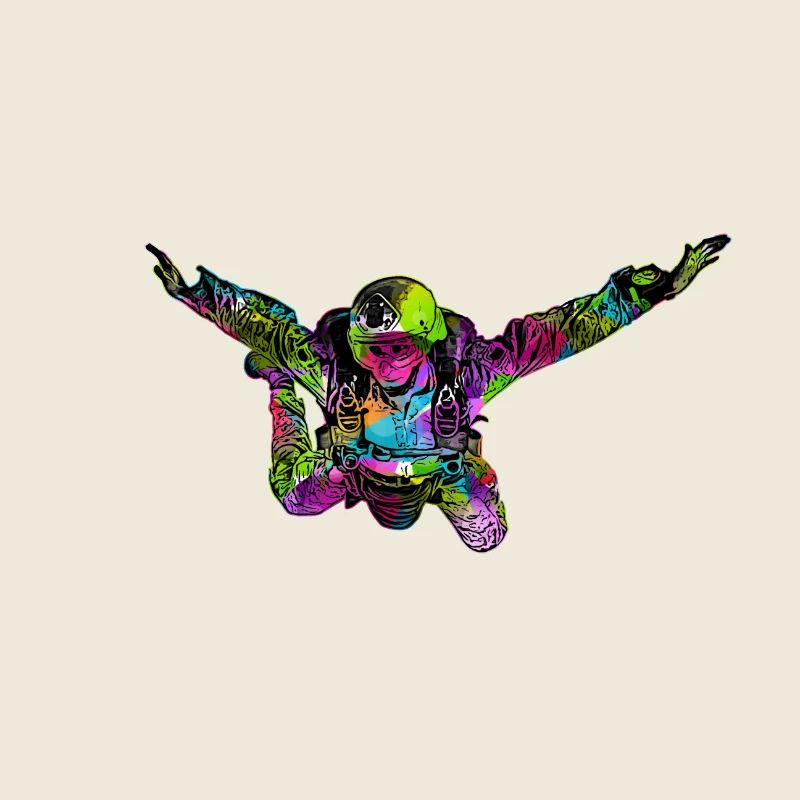 Colorful parachutist