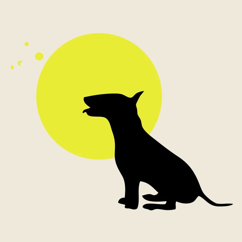 Mondsilhouette Hundedesign