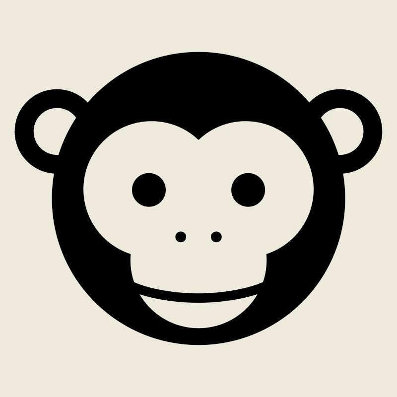 Tête de singe - Dessin animé mignon au visage de singe