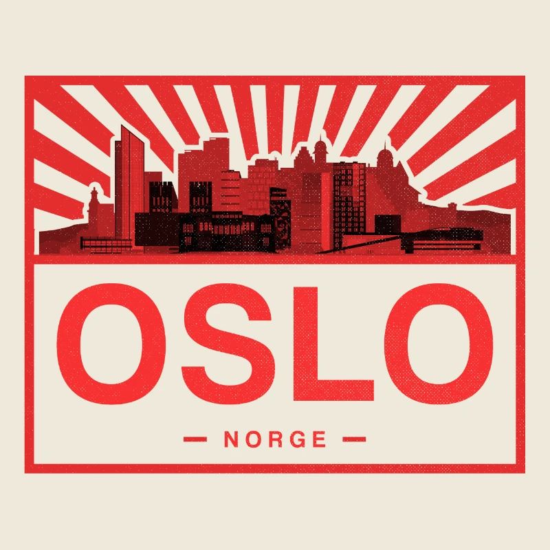 Oslo Skyline Rouge Noir