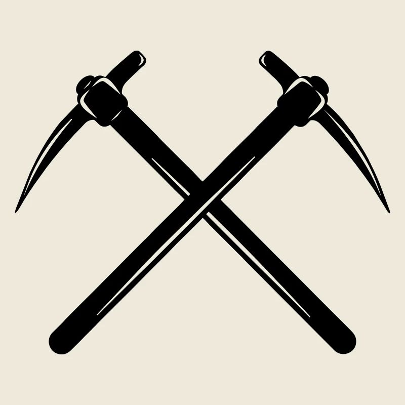 Two pickaxes crossed