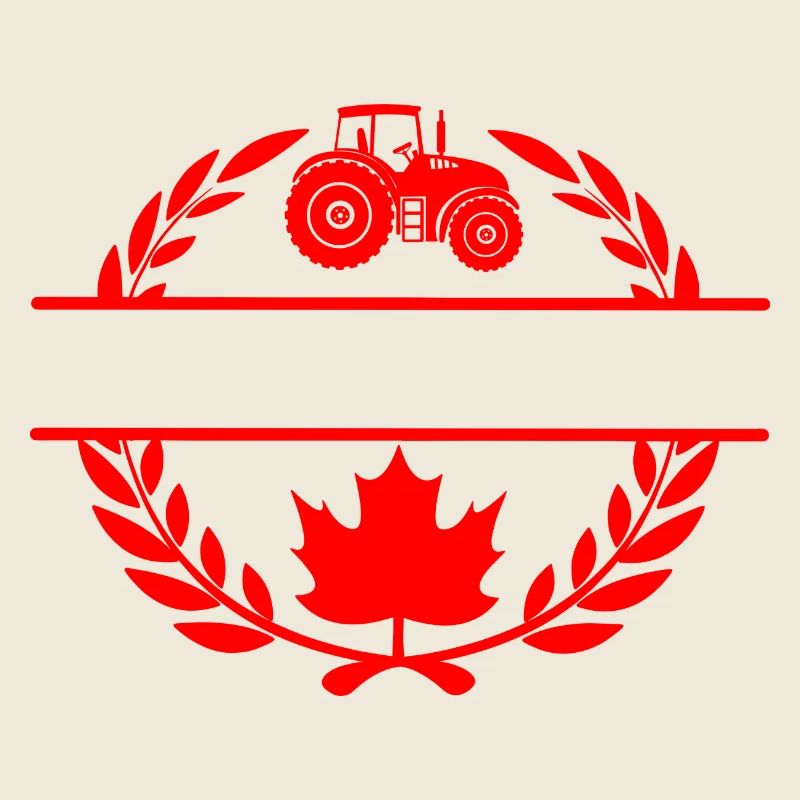 Canada maple leaf tractor laurel wreath