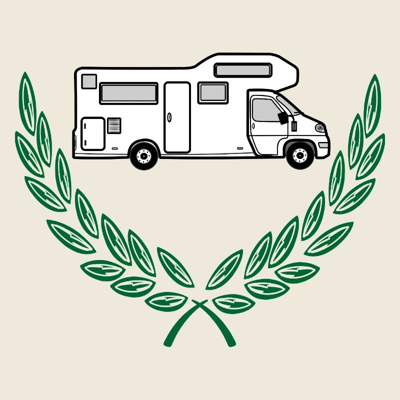 Camper en couronne de laurier design blanc