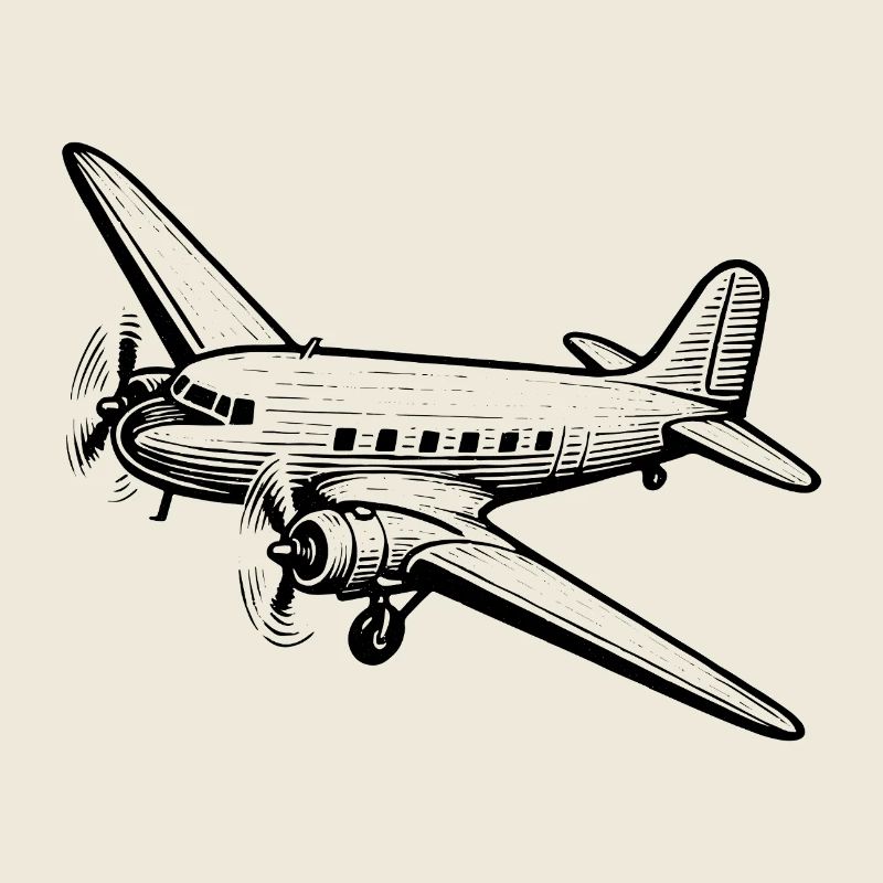 Design classique de l’avion DC-3 avec une touche vintage.