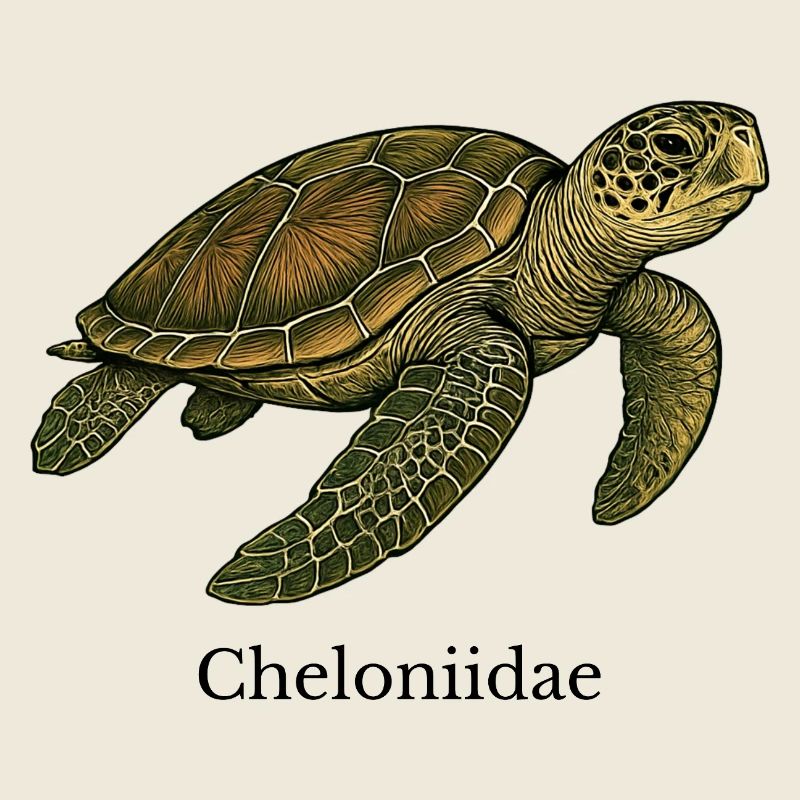 Cheloniidae Sea Turtle Design