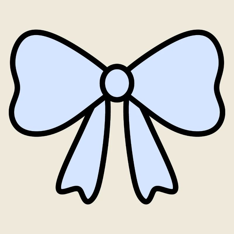 Delicate Light Blue Bow Design