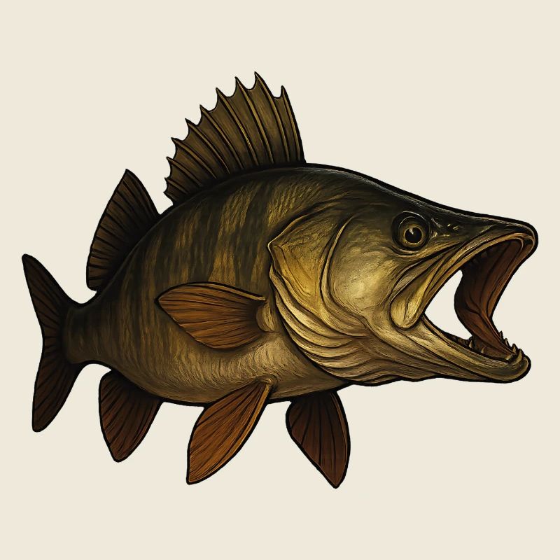 Detailed Zander Fish Artwork