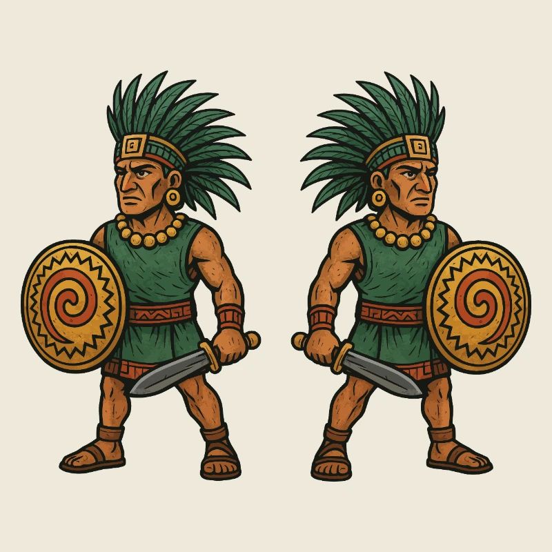 Double guerrier aztèque