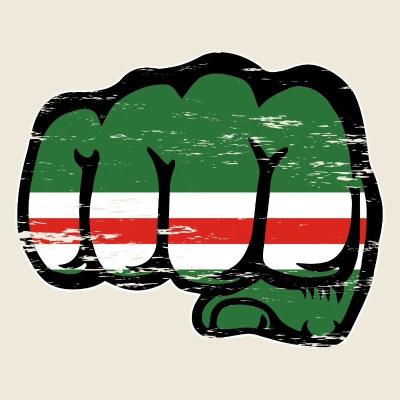 Chechnya flag fist used