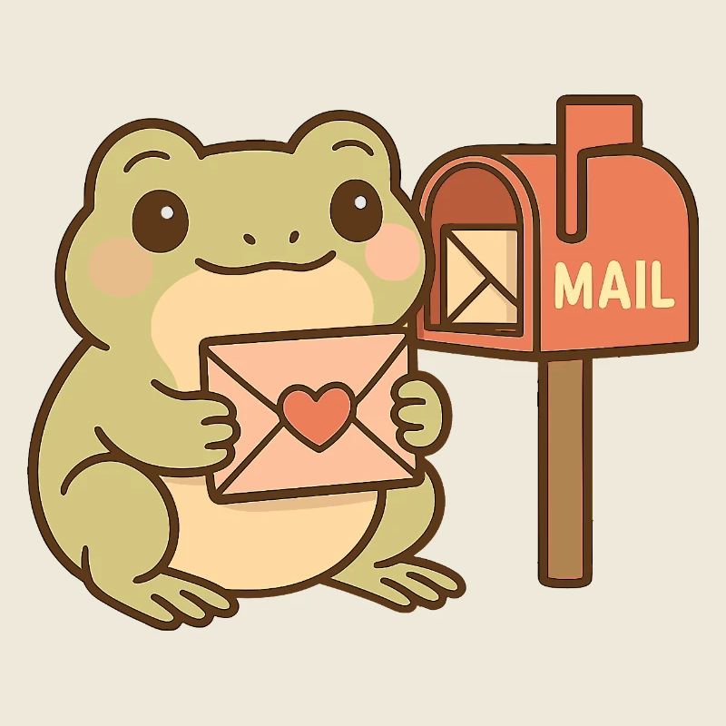 Kawaii Frog with Letter – Cute Mail Frog