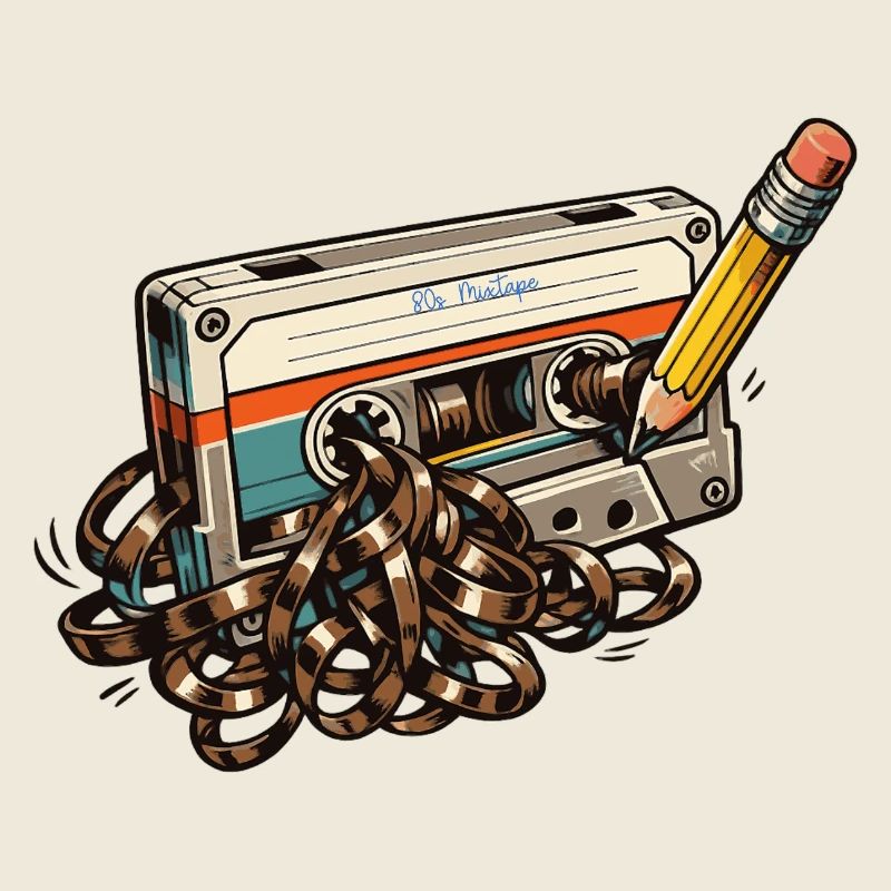 Retro Kassette 80er Jahre Bandsalat