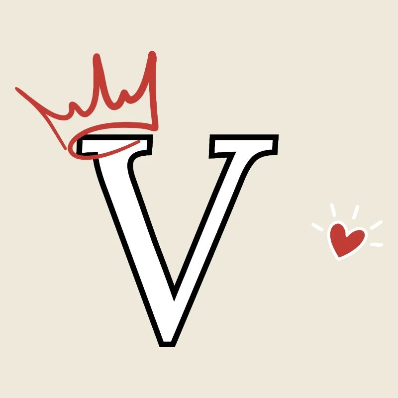 Buchstabe V Kronenherz