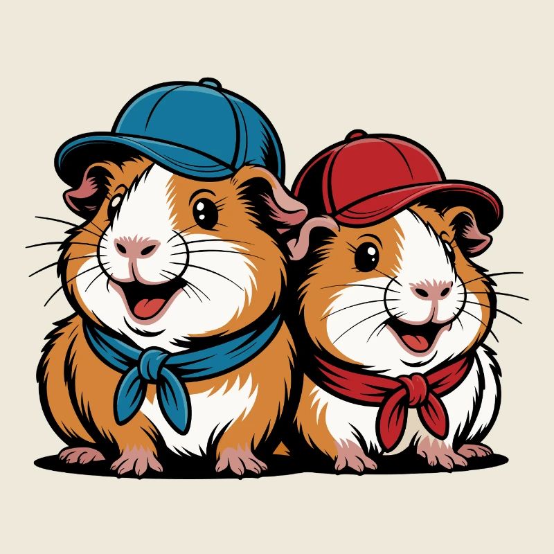 Amis cochons d’Inde mignons – Motif drôle d’animal
