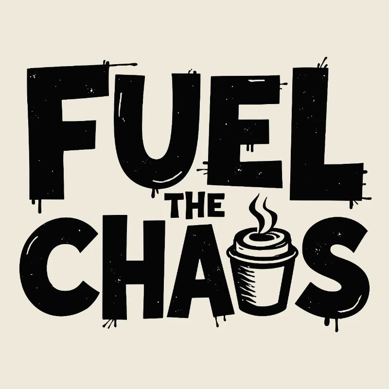 Fuel the Chaos Coffee Saying for Rebels
