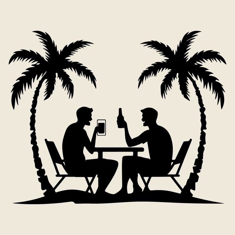 Silhouette de fête de palmiers