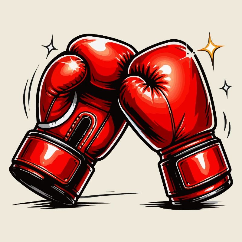 Red Boxing Gloves Power and Dynamics