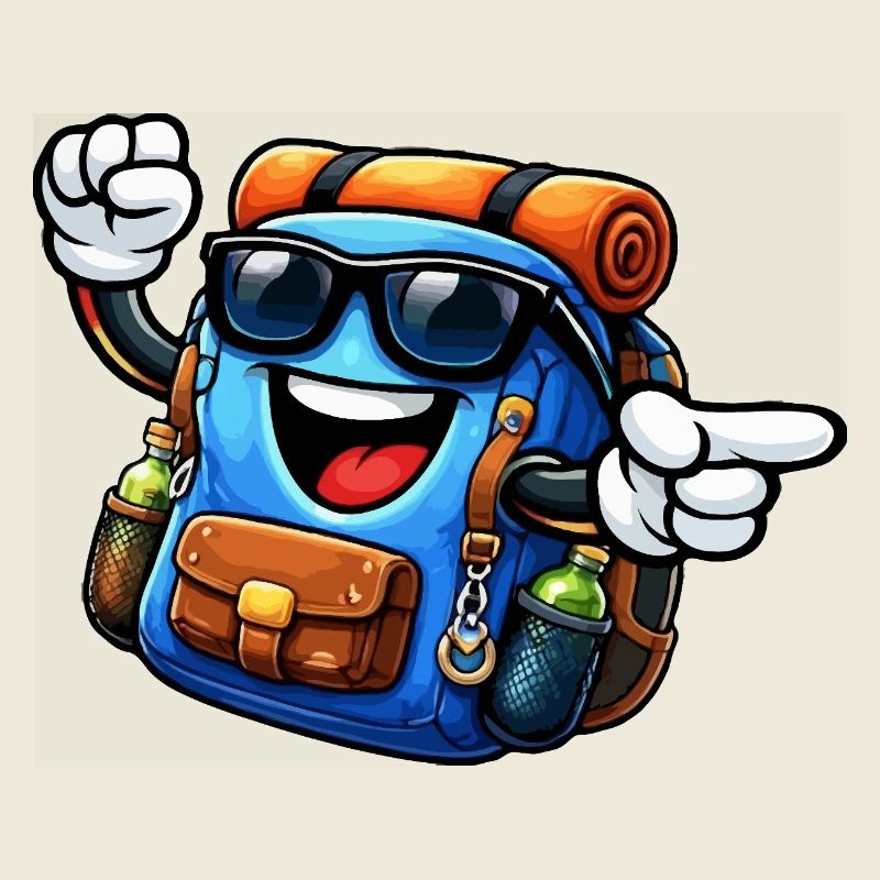 Rucksack mit Sonnenbrille