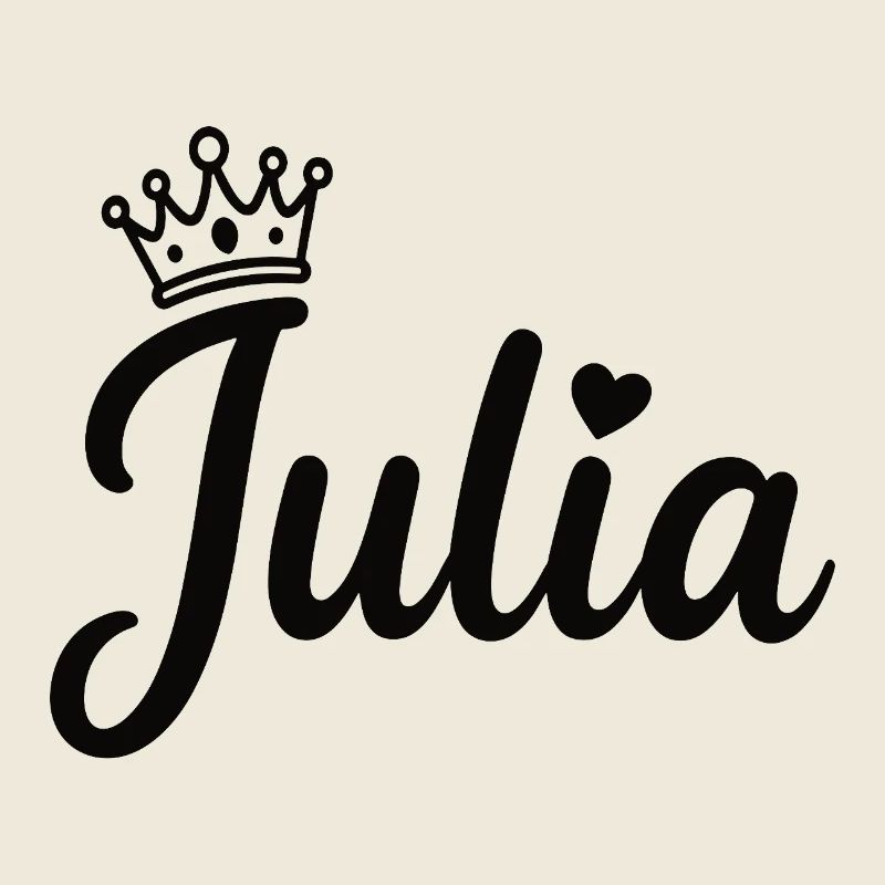 Julia Name Krone Herz Kalligraphie personalisiert