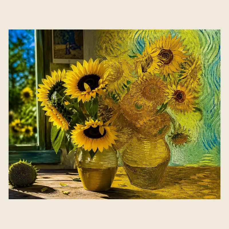 Sonnenblumen-Stillleben Leinwand