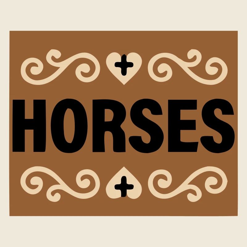 Horses Schriftzug Retro Reiten