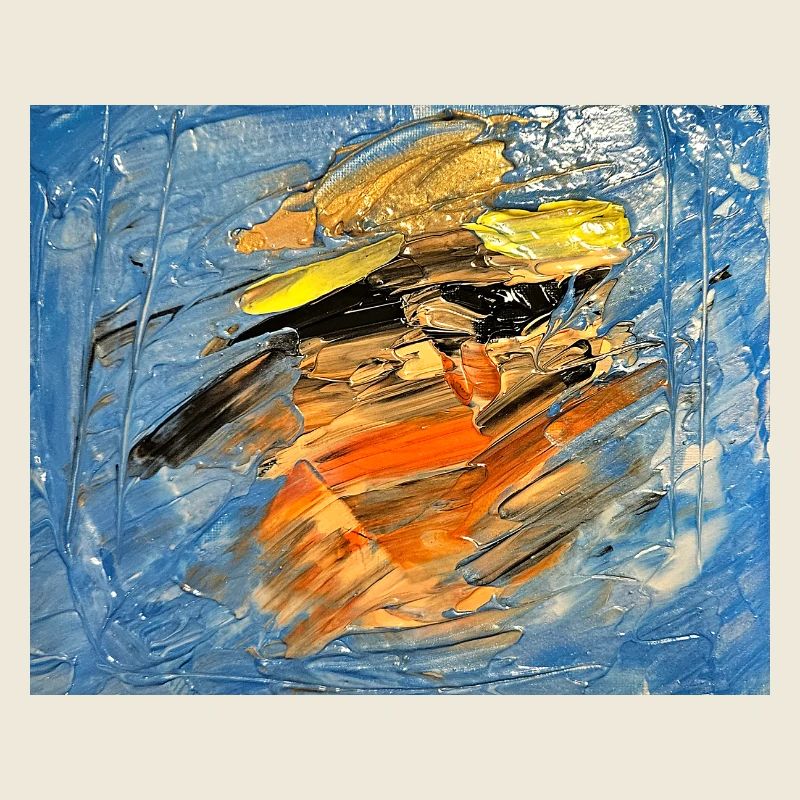 Tourbillon bleu orange