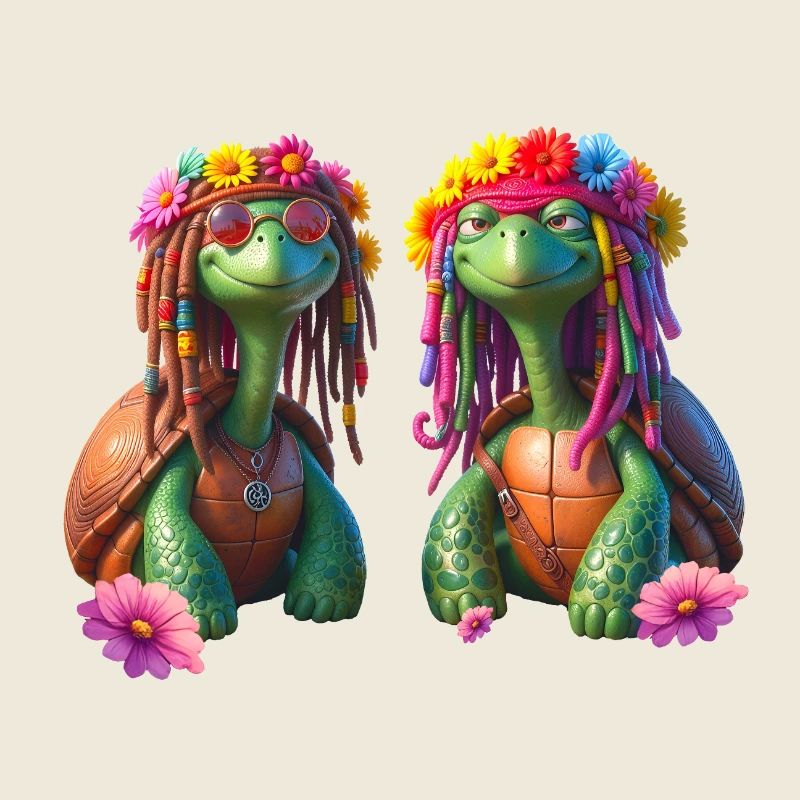 Floral Rasta Turtles