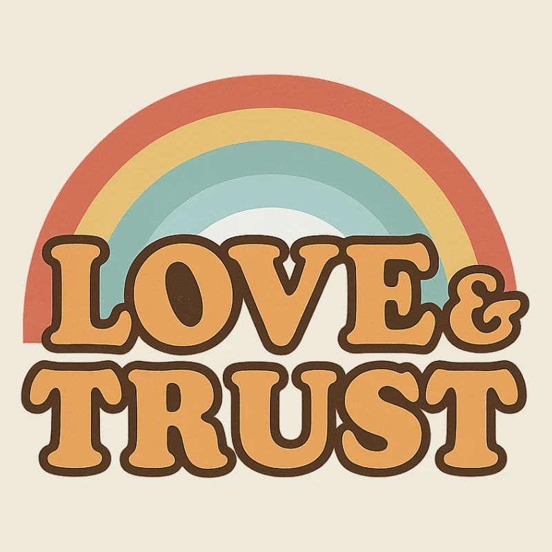 Retro Rainbow Love and Trust