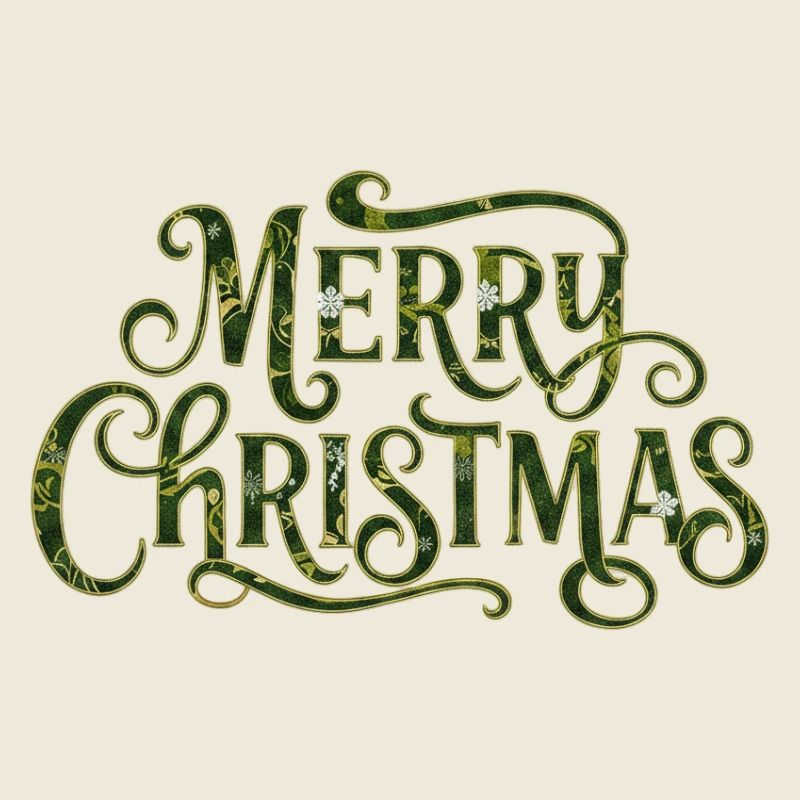 Message de Noël Vintage Vert