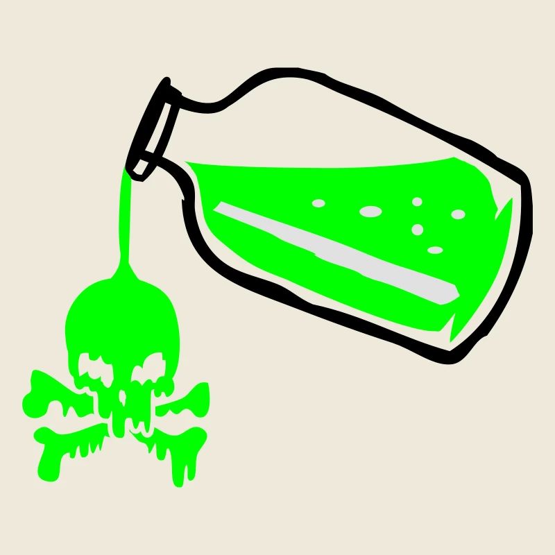 Poison bottle with a skull