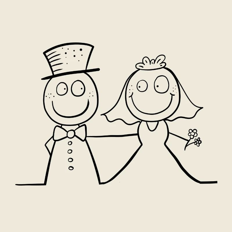 Funny wedding bridal couple