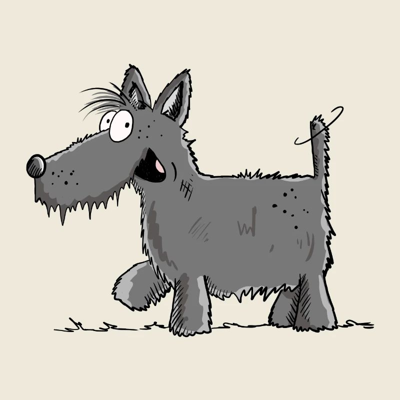 Happy Schnauzer Hund Comic I Hundefreund