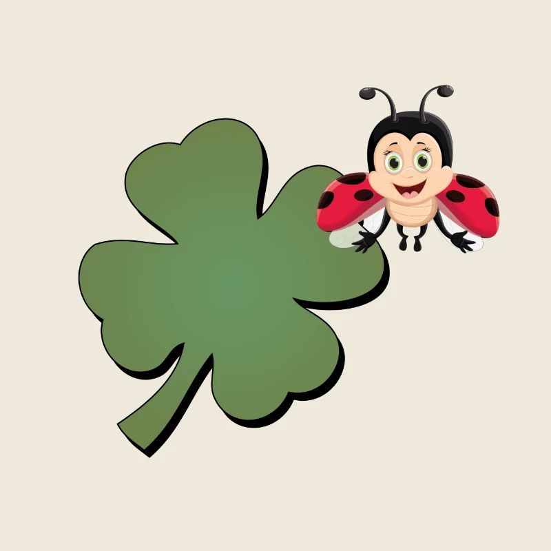 Trèfle avec ladybug (coccinelle)