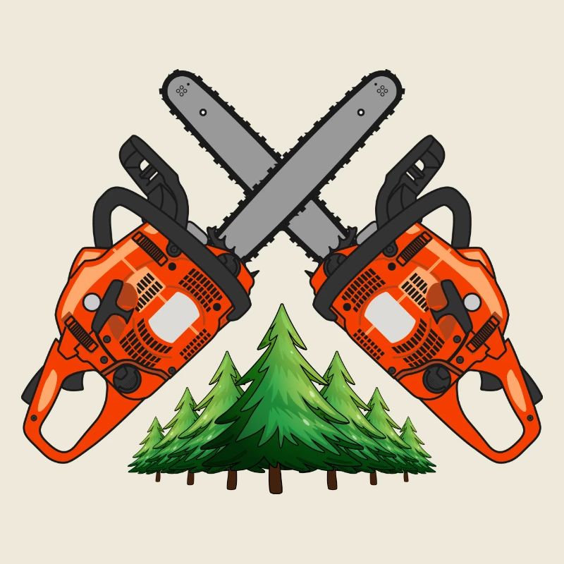 Kettensägenkreuz mit Wald