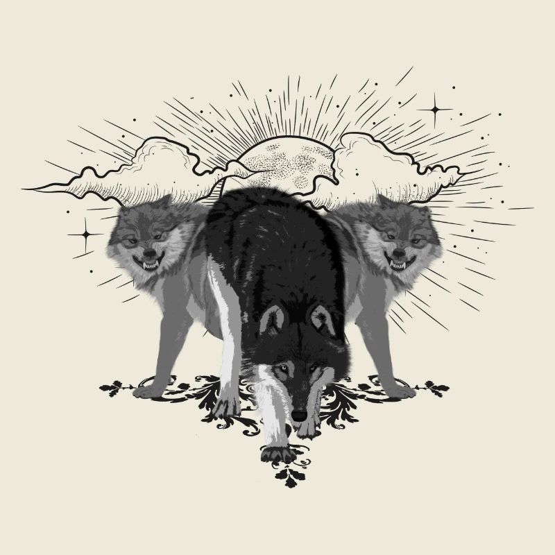 Loups noirs et blancs merveilleux