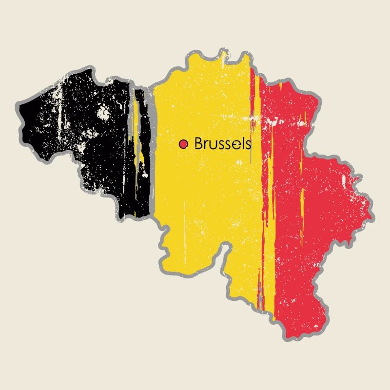 Carte de Bruxelles avec drapeau belge