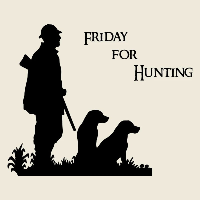 Vendredi pour la chasse - Motif de chasse avec chasseur et chien