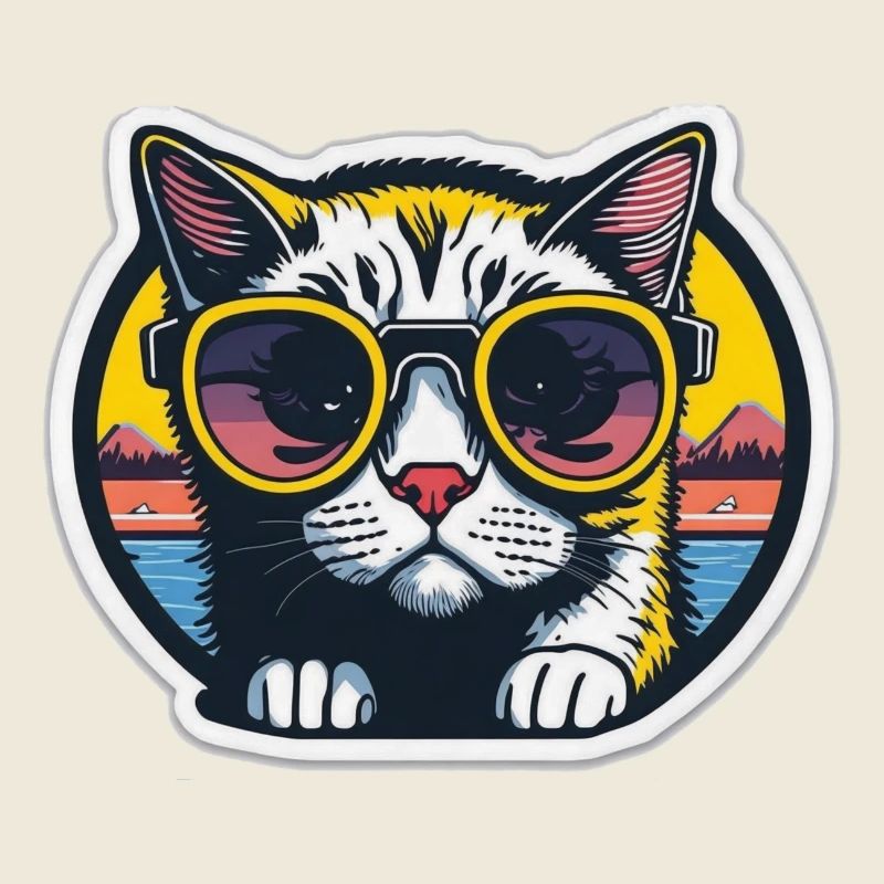 Chat avec lunettes